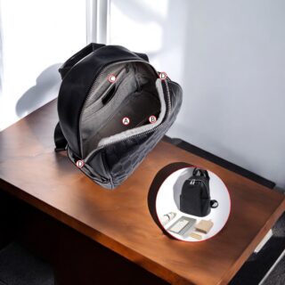 Foxer SF900116YF Σακίδιο Πλάτης Γυναικείο Μαύρο Δερμάτινο