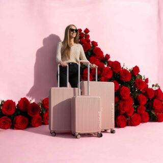 Βαλίτσες σκληρές Newcom (ABS+PC) (σετ 3 τεμαχίων) N1490 ροζ