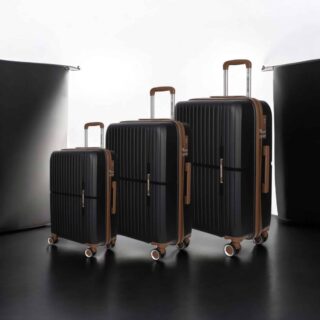 Βαλίτσες σκληρές Newcom (PP) σετ (σετ 3 τεμαχίων) N1596 μαύρο