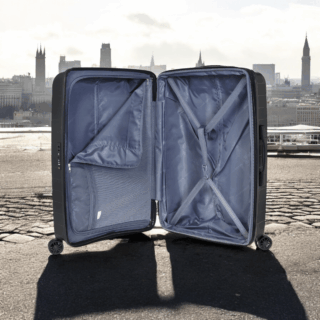 Verage Μεσαία Βαλίτσα Ταξιδίου Σκληρή Μαύρο με 4 Ρόδες Ύψους 65εκ.