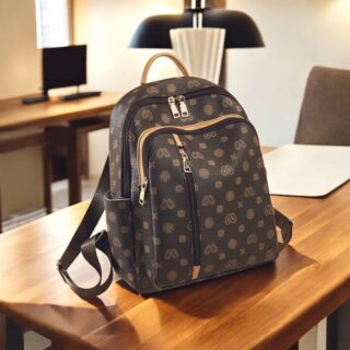 Γυναικείo Σακίδιο Πλάτης PVC Laorentou 9140156L καφέ