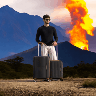 Βαλίτσα σκληρή Newcom (PP) μικρή μεσαία N1596 μαύρο