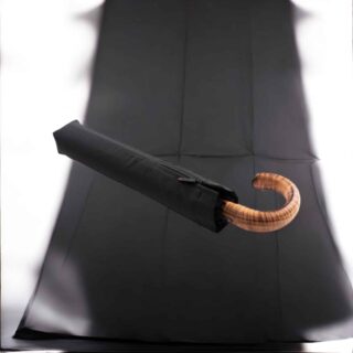 Knirps STEEL S.570 Μαύρη Ομπρέλα Αυτόματη με Ξύλινη Λαβή