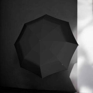 Knirps STEEL S.570 Μαύρη Ομπρέλα Αυτόματη με Ξύλινη Λαβή