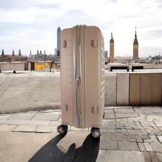 Verage Μεσαία Βαλίτσα Ταξιδίου Σκληρή Σαμπανιζέ με 4 Ρόδες Ύψους 65εκ.