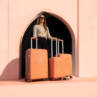 Βαλίτσα σκληρή Newcom (PP) (σετ 3 τεμαχίων) N1595 Σομόν