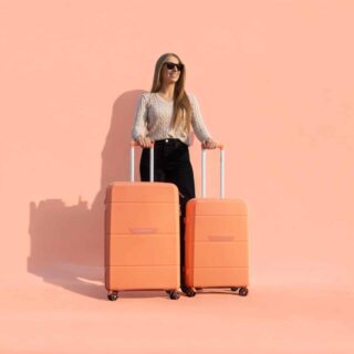 Βαλίτσα σκληρή Newcom (PP) μεσαία μεγάλη N1595 Σομόν