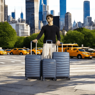 Βαλίτσες σκληρές Newcom (PP) σετ (σετ 3 τεμαχίων) N1597 μπλέ