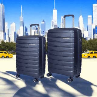 Βαλίτσες σκληρές Newcom (PP) μεσαία μεγάλη N1597 μπλέ