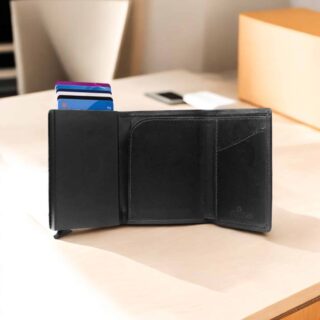 Chesterfield Δερμάτινο Ανδρικό Πορτοφόλι RFID Μαύρο