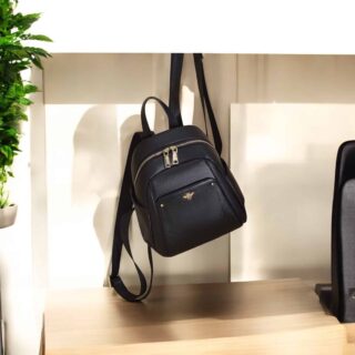 Δερμάτινo Γυναικείo Σακίδιο Πλάτης Laorentou 900412L μαύρο