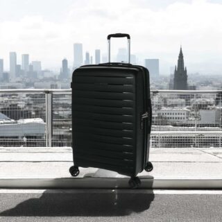 Verage Μεσαία Βαλίτσα Ταξιδίου Σκληρή Μαύρο με 4 Ρόδες Ύψους 65εκ.