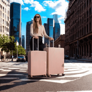 Βαλίτσες σκληρές Newcom (ABS+PC) μεσαία μεγάλη N1490 ροζ