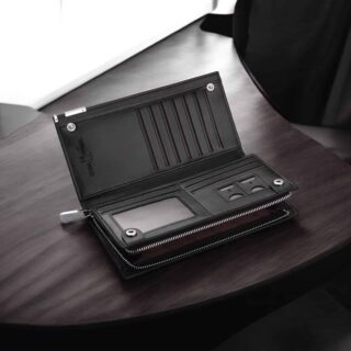 Δερμάτινο Ανδρικό πορτοφόλι William Polo 209 smooth black