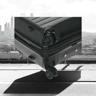 Verage Μεσαία Βαλίτσα Ταξιδίου Σκληρή Μαύρο με 4 Ρόδες Ύψους 65εκ.