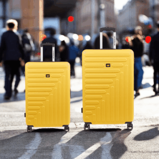 Caterpillar Rockford Σετ Βαλίτσες Μεσαία & Μεγάλη Κίτρινες