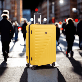 Caterpillar Rockford Σετ Βαλίτσες Μεσαία & Μεγάλη Κίτρινες