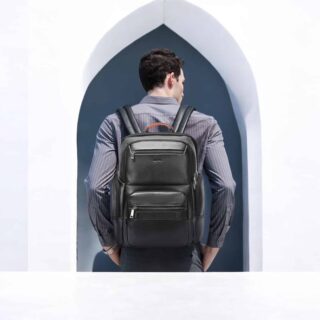 Δερμάτινο Σακίδιο πλάτης 20L Laptop 15,6” Bopai 61-129751 μαύρο