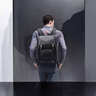 Bopai Δερμάτινο Σακίδιο Πλάτης 20L για Laptop 15,6” Μαύρο