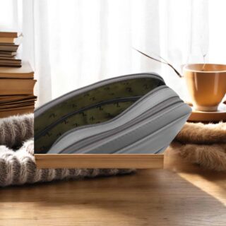 2Earth-60-122 Δερμάτινη Τσάντα Ώμου Μεγάλη Γκρί