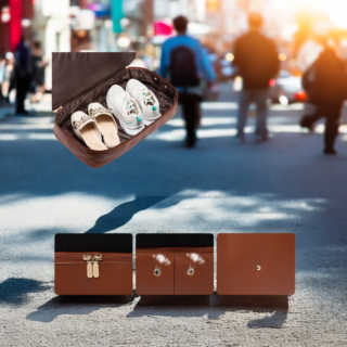 Σετ Σακ βουαγιαζ ταξιδιού γυναικείο με νεσεσέρ και τσάντα χειρός 56 L Lovevook WB2098 black/brown