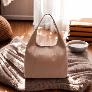 Alkioni-15-114 Τσάντα Γυναικεία Μεγάλη Δερμάτινη Μπέζ