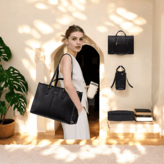 Γυναικείo σετ τσάντα ώμου/χειρός φορητού υπολογιστή Lovevook 15,6” WB3221 Black