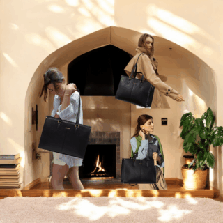 Γυναικείo σετ τσάντα ώμου/χειρός φορητού υπολογιστή Lovevook 15,6” WB3221 Black