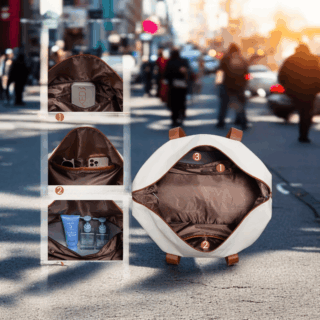 Σετ Σακ βουαγιαζ ταξιδιού γυναικείο με νεσεσέρ και τσάντα χειρός 56 L Lovevook WB2098 black/brown