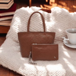 Electra 15-110 Τσάντα Γυναικεία Μεγάλη Δερμάτινη Κονιάκ