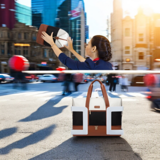 Σετ Σακ βουαγιαζ ταξιδιού γυναικείο με νεσεσέρ και τσάντα χειρός 56 L Lovevook WB2098 black/brown