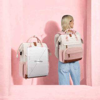 Γυναικείο Σακίδιο Φορητού Υπολογιστή Lovevook 15,6” MB2046 Beige/Pink