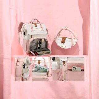 Γυναικείο Σακίδιο Φορητού Υπολογιστή Lovevook 15,6” MB2046 Beige/Pink