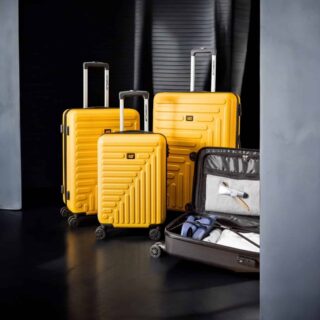 Caterpillar Rockford Σετ Βαλίτσες 3 Τεμαχίων Κίτρινες