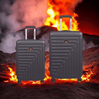 Caterpillar Rockford Σετ Βαλίτσες Μεσαία & Μεγάλη Μαύρες