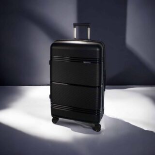 Seagull Μεγάλη Βαλίτσα Σκληρή Μαύρη με 4 Ρόδες Ύψους 75εκ.