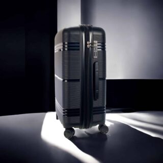 Seagull Μεγάλη Βαλίτσα Σκληρή Μαύρη με 4 Ρόδες Ύψους 75εκ.