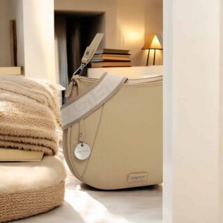 Τσάντα E&N Enna Μεσαία Λεπτό Συνθετικό με Φερμουάρ μπέζ