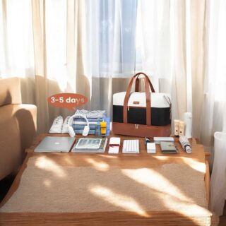 Σετ Σακ βουαγιαζ ταξιδιού γυναικείο με νεσεσέρ και τσάντα χειρός 56 L Lovevook UB2098 black/brown