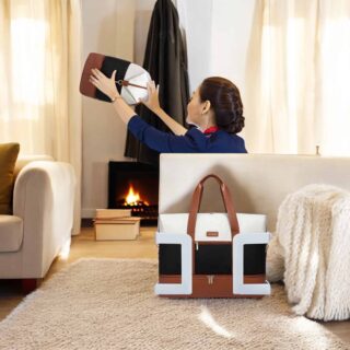 Σετ Σακ βουαγιαζ ταξιδιού γυναικείο με νεσεσέρ και τσάντα χειρός 56 L Lovevook UB2098 black/brown