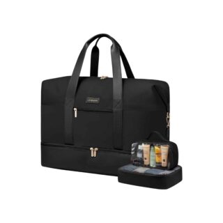 Σετ Σακ βουαγιαζ ταξιδιού γυναικείο με νεσεσέρ και τσάντα χειρός 56 L Lovevook UB2098 black