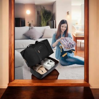 Σετ Σακ βουαγιαζ ταξιδιού γυναικείο με νεσεσέρ και τσάντα χειρός 56 L Lovevook UB2098 black