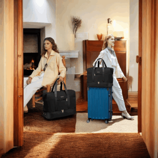 Σετ Σακ βουαγιαζ ταξιδιού γυναικείο με νεσεσέρ και τσάντα χειρός 56 L Lovevook UB2098 black