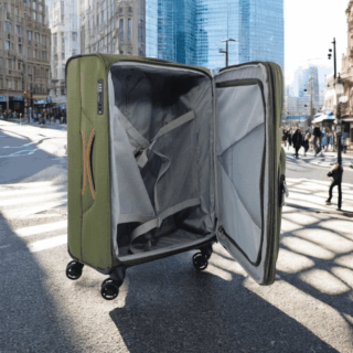 Diplomat Υφασμάτινη Βαλίτσα Ταξιδιού Πράσινη με 4 Ρόδες