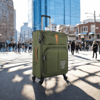 Diplomat Υφασμάτινη Βαλίτσα Ταξιδιού Πράσινη με 4 Ρόδες