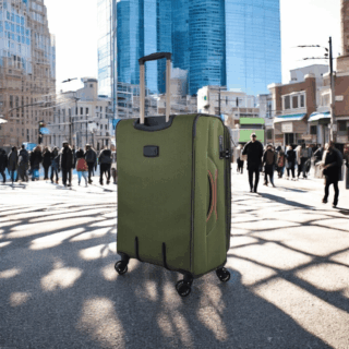 Diplomat Υφασμάτινη Βαλίτσα Ταξιδιού Πράσινη με 4 Ρόδες