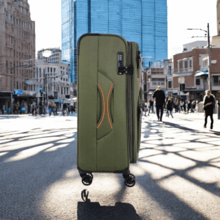 Diplomat Υφασμάτινη Βαλίτσα Ταξιδιού Πράσινη με 4 Ρόδες