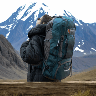 Σακίδιο ορειβασίας αδιάβροχο Ταξιδιού 60L Camping 1488 Πετρόλ