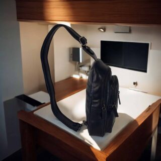 Diplomat LV88 Μαύρο Δερμάτινο Τσαντάκι Crossbody