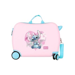 Disney Stitch Heart Ροζ Βαλιτσάκι Καμπίνας 50cm Παιδικό
